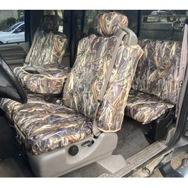 Durafit Seat Covers, Made to fit 2001-2007 F250-F550 Trucks Front 40/20/40 Split Seats with Low Back Buckets and Adjustable Headrests Custom Seat Covers