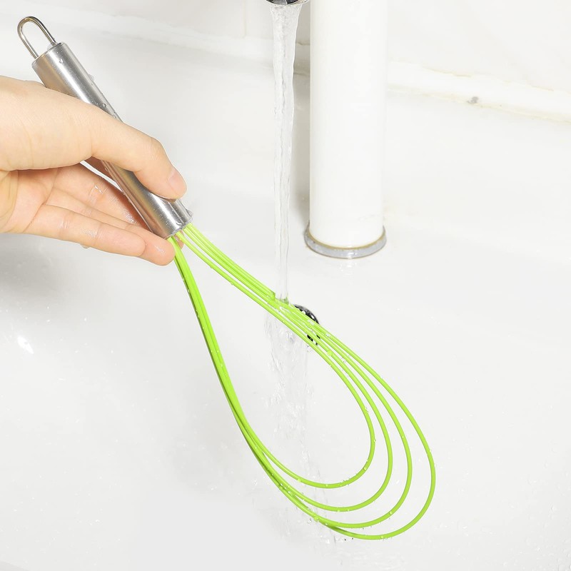 Webake Silicone Flat Whisk Set of 3, Heat Resistant Kitchen