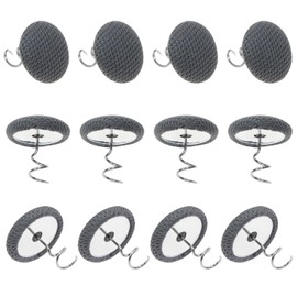 Mini Skater Small Upholstery Pins Linen Fabric Covered Button Twist Pins Classy Bed Skirt Pins for Slipcovers Headliners Fixed, Pack of 12 (Grey)