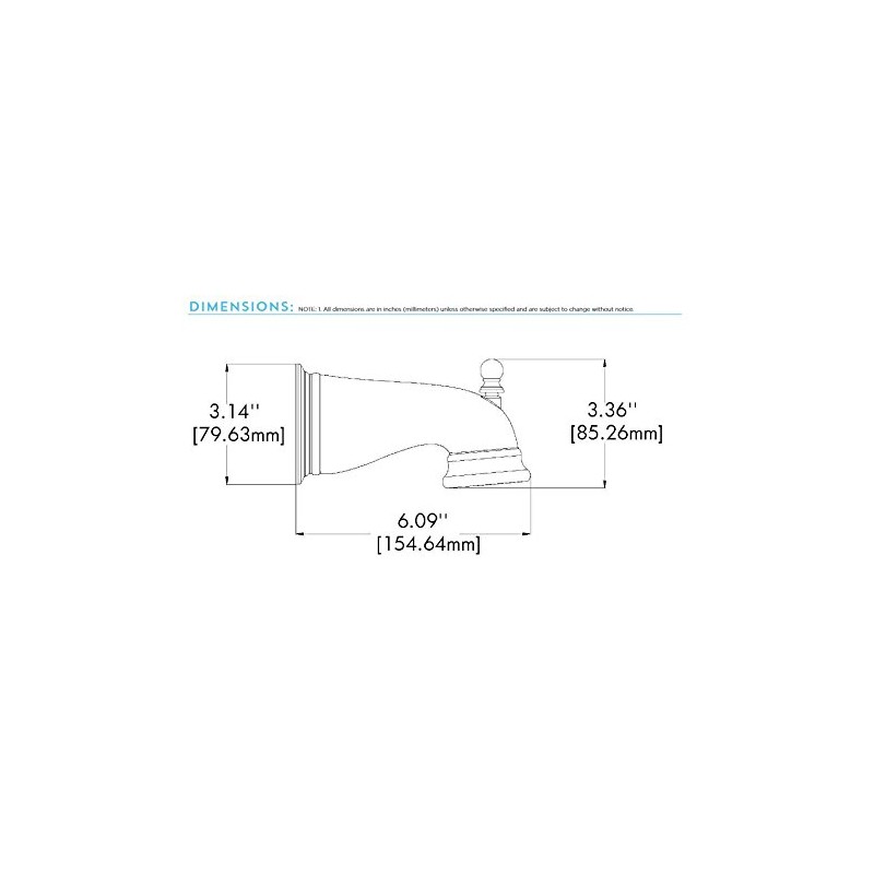 Speakman S-1560 Alexandria Bathtub Spout with Diverter for Stylish Bathroom