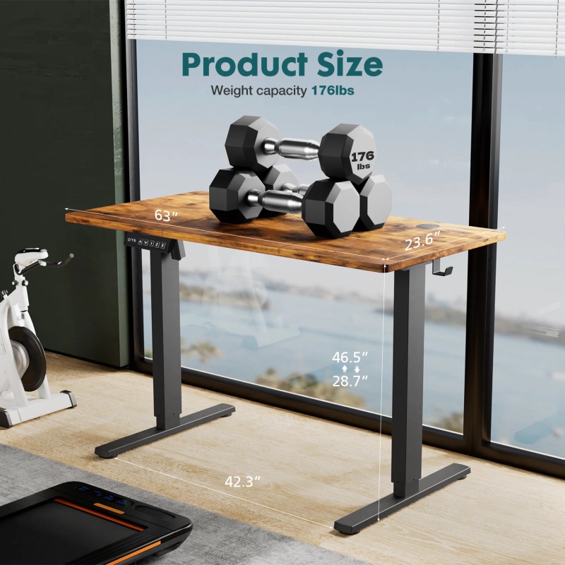 Standing Desk Adjustable Height 63 X 24 Inch Electric Computer