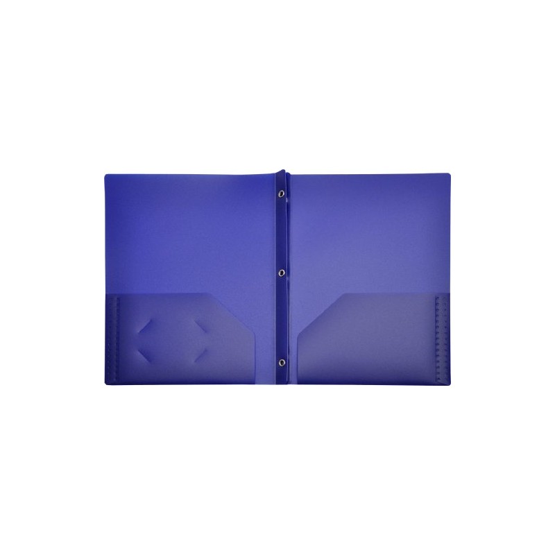 Lion 2-Pocket Plastic Folder with Fasteners, Dark Blue, 1 Folder