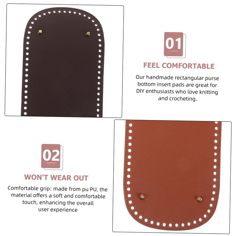 Operitacx 4pcs Handbag Base Shaper Insert Pads Pu Rectangular Tote