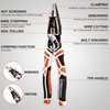 VANQUISH 10-in-1 Long Nose Pliers, 8‘’ Multipurpose Combination Pliers Wire