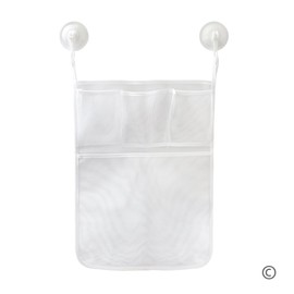 JAYSRIS Baby Bath Toy Storage Bag(17.7x13in) with 4 Suction Cups,Multi Functional Washable Mesh Bath Toys Organizer,Mesh Bag for Bath Toys