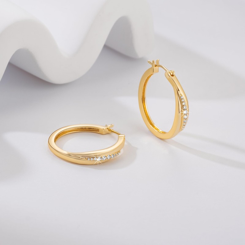 vuiikhir 14K Gold Earrings for Women 14K Gold Hoop Earrings