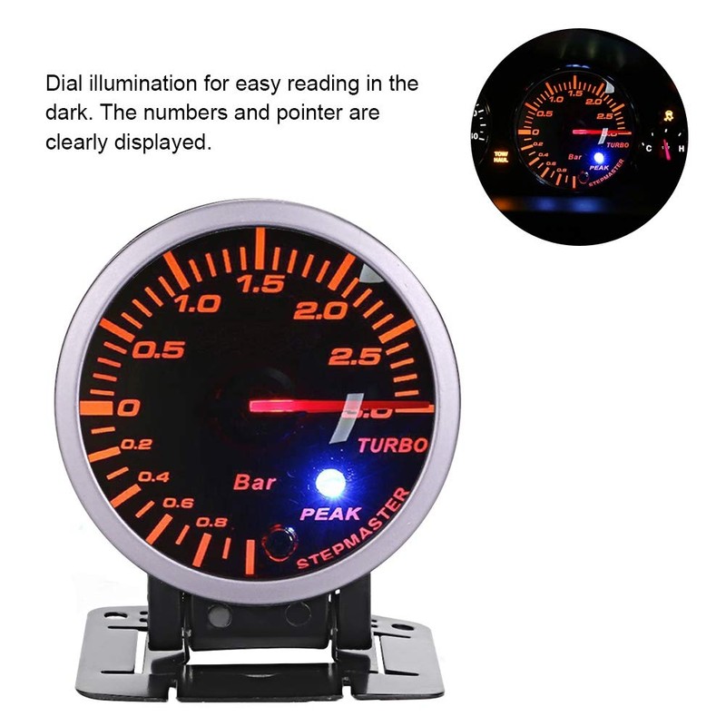 Turbo Boost Gauge, DC12V 2.5 Inch 60 mm 3.0 Bar
