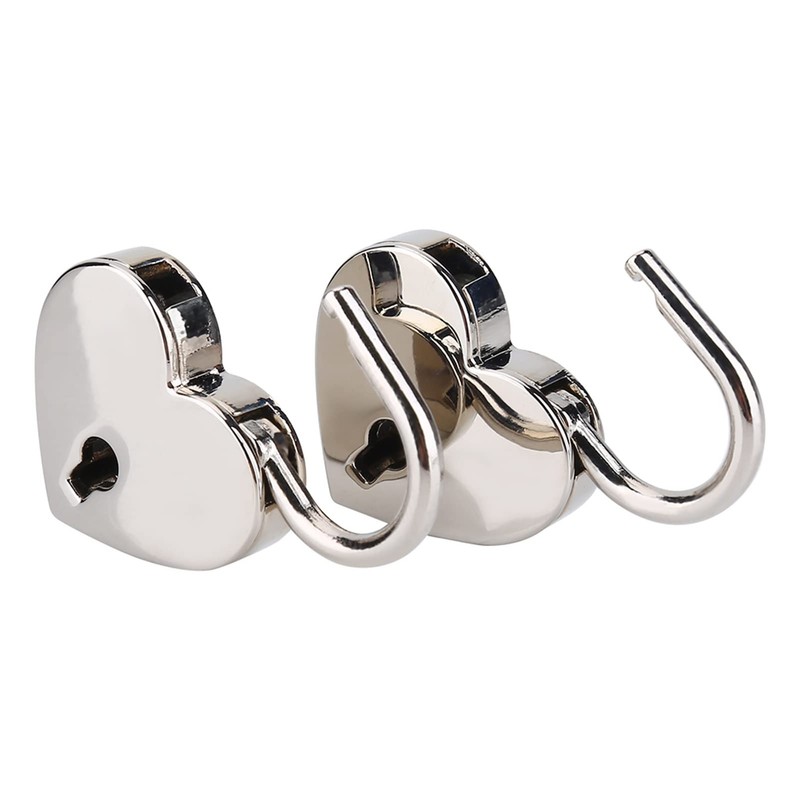 2 Pieces Small Heart Shaped Padlock with Key Mini Lock