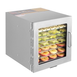 Commercial Food Dehydrator 8-Tray Fruit and Meat Dehydrator Stainless Steel Beef Jerky Dryer, 700W Food Dried Fruit Machine Temperature and Time Adjustable, Electric Dehydrator for Fruit and Veggies