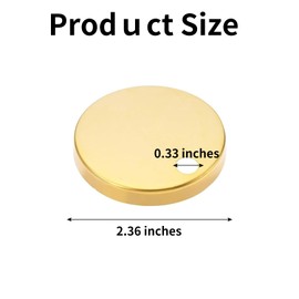 2Pcs Toilet Seat Hinge Cover, 60mm Stainless Steel Toilet Pan Top Fixing Decorative Covers, Gold Toilet Seat Hinge Fixings, Metal Toilet Hardware, Durable Toilet Seat Bolt Caps for Replacement