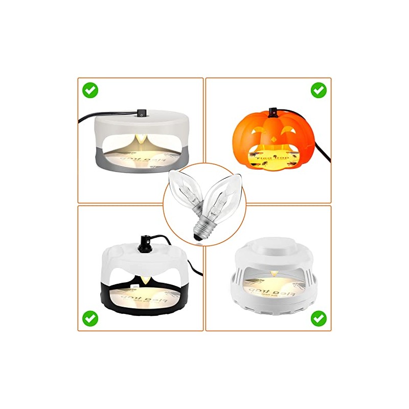 Flea Traps with Sticky Pads and Bulb Replacement- 16 Packs