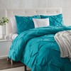 Teal Duvet Cover California King Size 3 Piece Pintuck Comforter