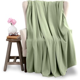 Full/Queen Size Microfleece Blanket | Fleece Bed Blanket | All-Season Comfort| Supersoft Lightweight Throw Blanket | Plush Throw Blanket for Bed Couch or Sofa | Travel Blanket | Pet-Friendly | Green