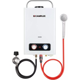 Camplux Tankless Gas Water Heater Portable Instant Shower System Outdoor Camper - Water Heater Set, Pro 6L