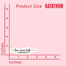 (3PCS) Love Never Fails Sticker Love and Faith Sticker Inspirational Christian Sticker 1 Cor Bible Verse Sticker Love Quote Waterproof Vinyl Decal for Laptop Tumbler Book Water Bottle, 3" x 1.8 "