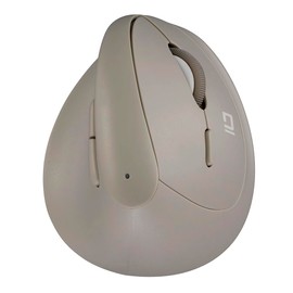 Digio2 Z4513 Mini Ergonomic Wireless Mouse, Quiet, 5 Buttons, BlueLED, Greige