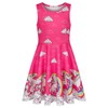 LaBeca Girls Party Casual Printed Twirly Sleeveless Dress Rainbow Unicorn