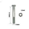 2pack - Grade 2 Shear Bolts for Rotary Cutters 1/2"