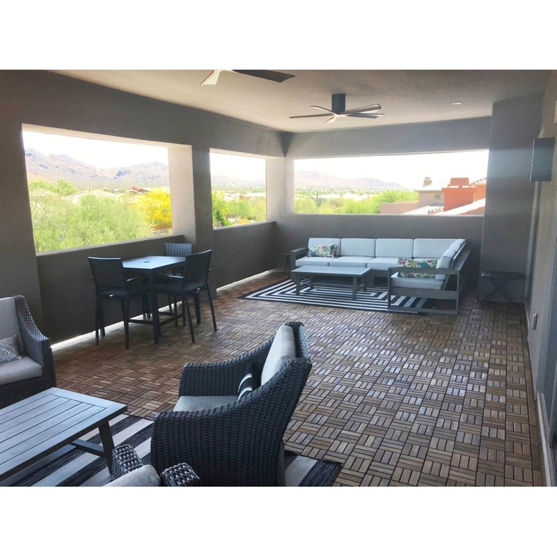 Bare Decor BARE-WF2009 Solid Teak Wood Interlocking Flooring Tiles (Pack