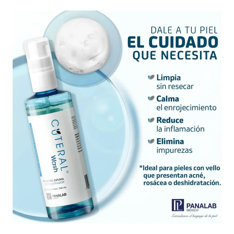 Dermolimpiador Panalab Cuteral Wash Probiotic Espuma 240ml