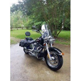 Sled Shields 20" Clear Replacement Windshield Compatible with Harley Davidson Heritage Softail FLSTC, Fat Boy FLSTF, Softail Deluxe FLSTN
