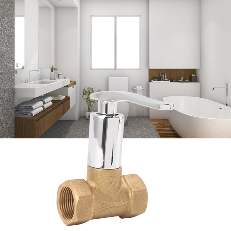 Water Stop Valve 3/4in Concealed Ceramic Brass Electroplated Water Valve