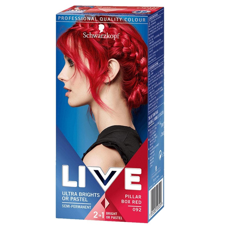 Schwarzkopf LIVE ULTRA BRIGHTS or Pastel – 92 Pillar Box Red (Pack of