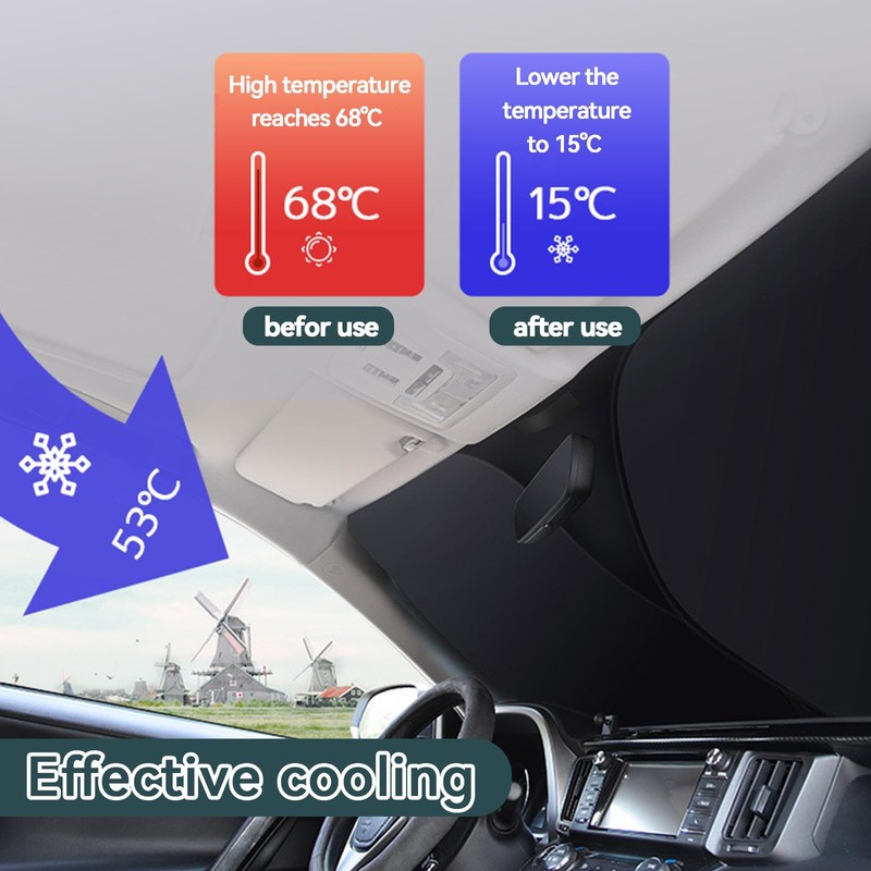 XQMMGO Sonnenschutz Auto Frontscheibe, Auto Sonnenblende, Faltbar Sonnenschirm Auto Frontscheibe