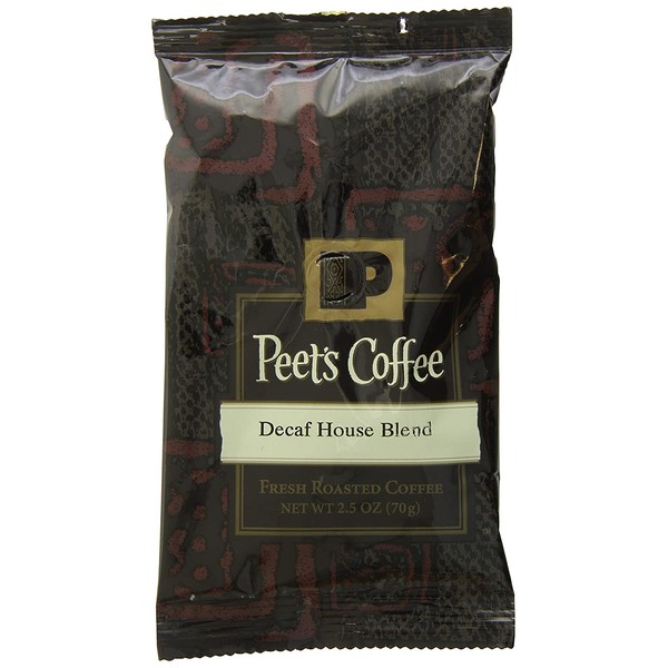 Peet's Coffee & Tea Decaffeinated House Blend Ground Coffee, 2.5-Ounce Fractional Packs (Pack of 18)