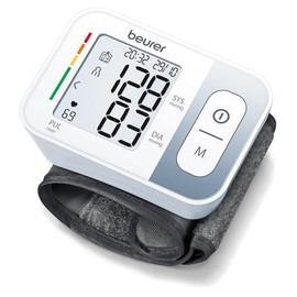 Beurer BC28 Baumanómetro Digital de Muñeca, Monitor de Presión Arterial, Memoria para 2x60 Mediciones, Detección de Arritmias, Indicador de Riesgo, Pantalla LCD Grande
