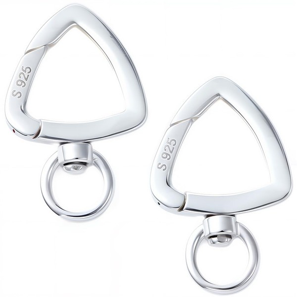 SUNNYCLUE 1 Box 2Pcs 925 Sterling Silver Spring Clasp Ring