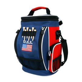 Intech USA Golf Bag Cooler and Accessory Caddy, Small Mini Personal Portable Insulated 10 Can Soft Sided Cooler Bag for Golf Courses Travel Men Women with Pockets Shoulder Strap Carry Handle