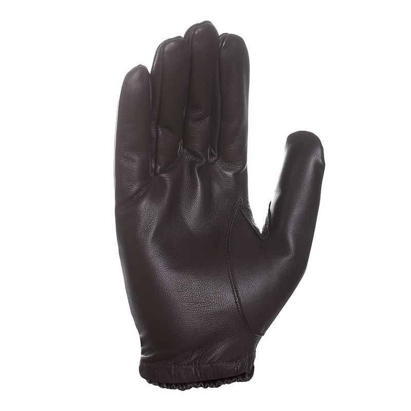 Harssidanzar Men's Thin Unlined Leather Police Gloves GM031EU, brown