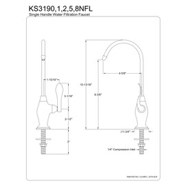 Kingston Brass Gourmetier KS3195NFL Nuwave French Single Handle Water Filtration Faucet, Oil Rubbed Bronze, 10.81 x 4.63 x 1.75