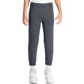 DEVOROPA 2T/3T/4T/5T to Big Kids Youth Boys Baseball Pants Girls Softball Pants Fast Pitch Tee Ball Practice Pants Pockets Dark Grey 12-13Years