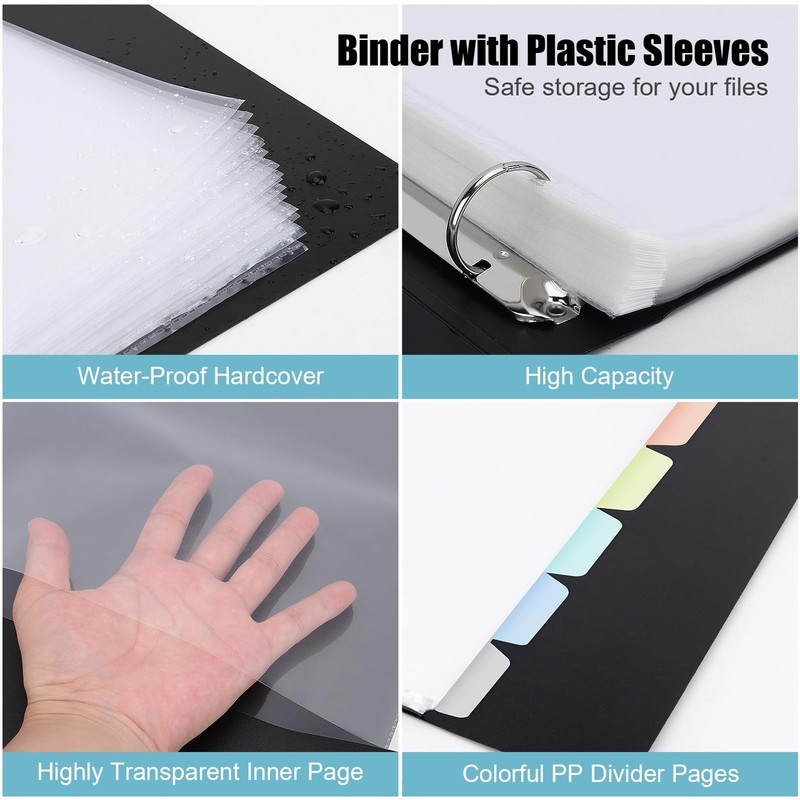 Uquelic Presentation Ring Binder, A4 Display Folder with 50 Punched