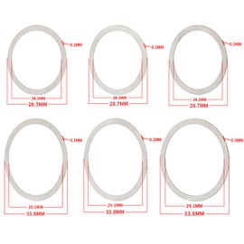 Yundxi 5 Pieces Bicycle Washer Set Road Bike Bottom Bracket Speed Cassette Washer Anodized Aluminum Alloy MTB Flywheel Hub Washer Spacer (Silver Dia. 24mm Thick 0.2mm)