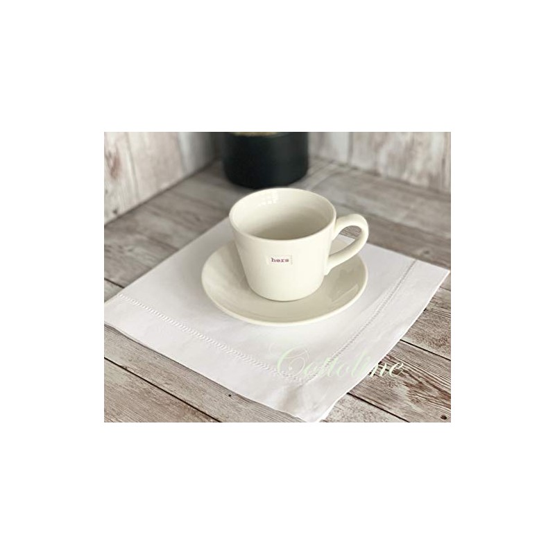 Set of 6, 100% Cotton White Hemstitch Napkins 14" x