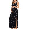 Smallshow Smallshow Women's Long Maternity Dress Split Sleeveness Pregnancy Clothes,SVP121,S