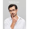 ANRRI Blue Light Glasses for Men Semi Rimless Rectangle Metal