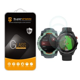 Supershieldz (3 Pack) Designed for Garmin Instinct 3 50mm (Solar/Amoled) and Garmin Approach S62 Tempered Glass Screen Protector, Anti Scratch, Bubble Free