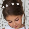 GXGM 10 Stück weiße Mini Blumen Haarspangen mit Strass,Blumen Haarnadeln,