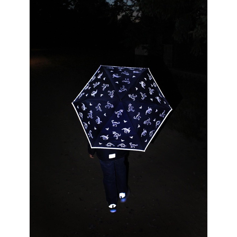 Knirps children's compact umbrella with reflective trim.