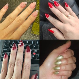 Pack of 1020 Nail Tips, Almond Short, Tips for Gel Nails, Soft Gel Full Cover Nail Tips, Almond Short Nail Tips, Transparent Matt, No-File Acrylic False Nail Tips, Gel Nails for DIY Nail Art