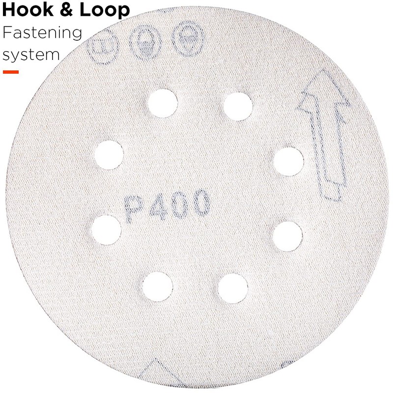 YoiYee 400 Grit Sanding Discs Pads, 8 Holes, 125mm/5-inch Hook