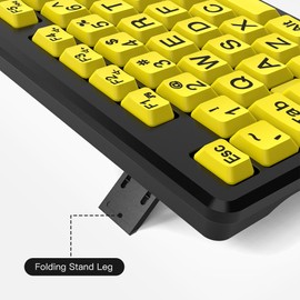 Wired Keyboard - Yellow Large Character Keyboard for Elderly,High Compatibility USB Plug-and-Play Large Key Design, High Contrast, Quiet Typing, Splash-proof and Fast Transmission for Elder Visually Impaired Users''