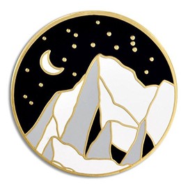 PinMart Moonlight Mountain Jewelry Enamel Outdoor Nature Lover Lapel Pin