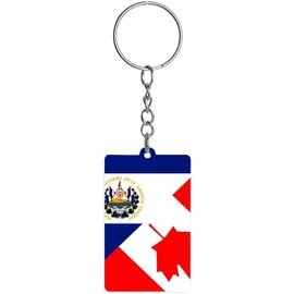Llavero de la bandera de Canadá de El Salvador para hombres y mujeres, llavero personalizado