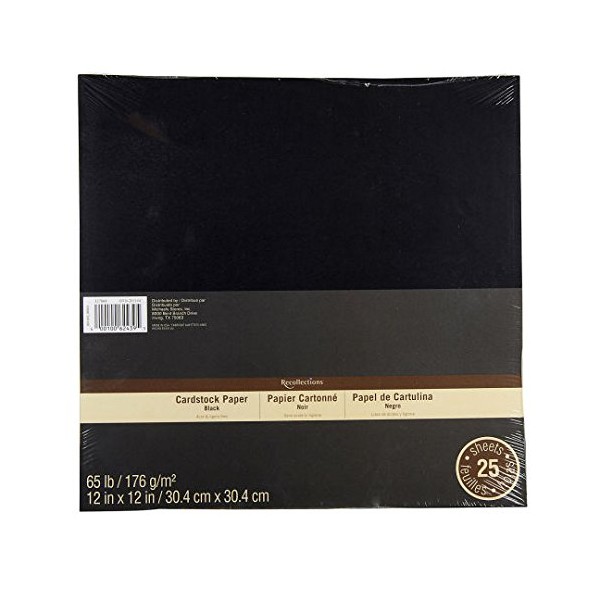Recollections - Papel de cartulina, negro, 30,5 x 30,5 cm