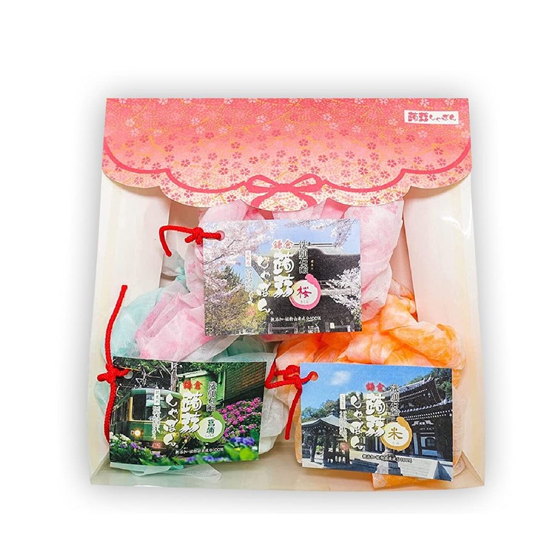 Kamakura Konjac Shabon Set of 3 Types (Cherry Blossom, Rice,